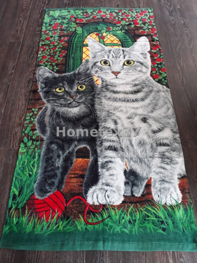 Полотенце пляжное "Кошки с клубком" 70*140