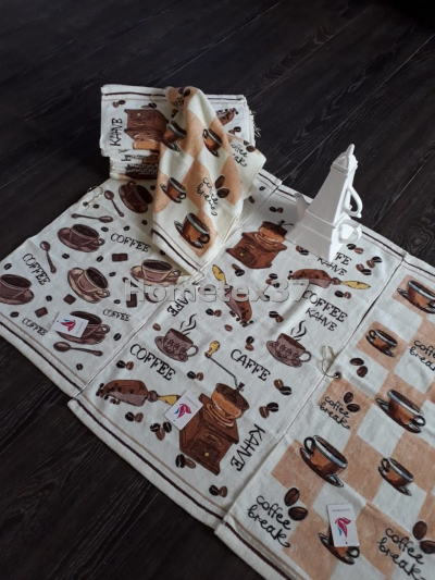 Махровое полотенце "Кофе" велюр 50x25