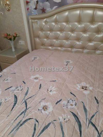 Одеяло-покрывало верх хлопок "Нарциссы беж" 150*200 см