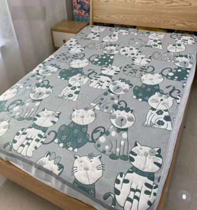 Покрывало хлопок рогожка "Кошки" 230*200 см (цвета в ассортименте)