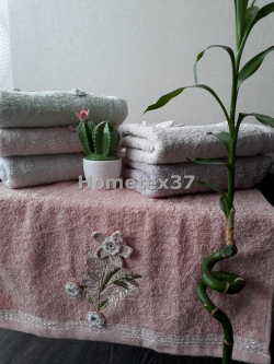 Полотенце махровое "Вышивка крючком" 70x140 см